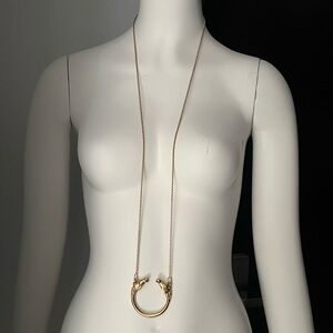 Florenza Gold-Tone Necklace with Circular Horse Pendant